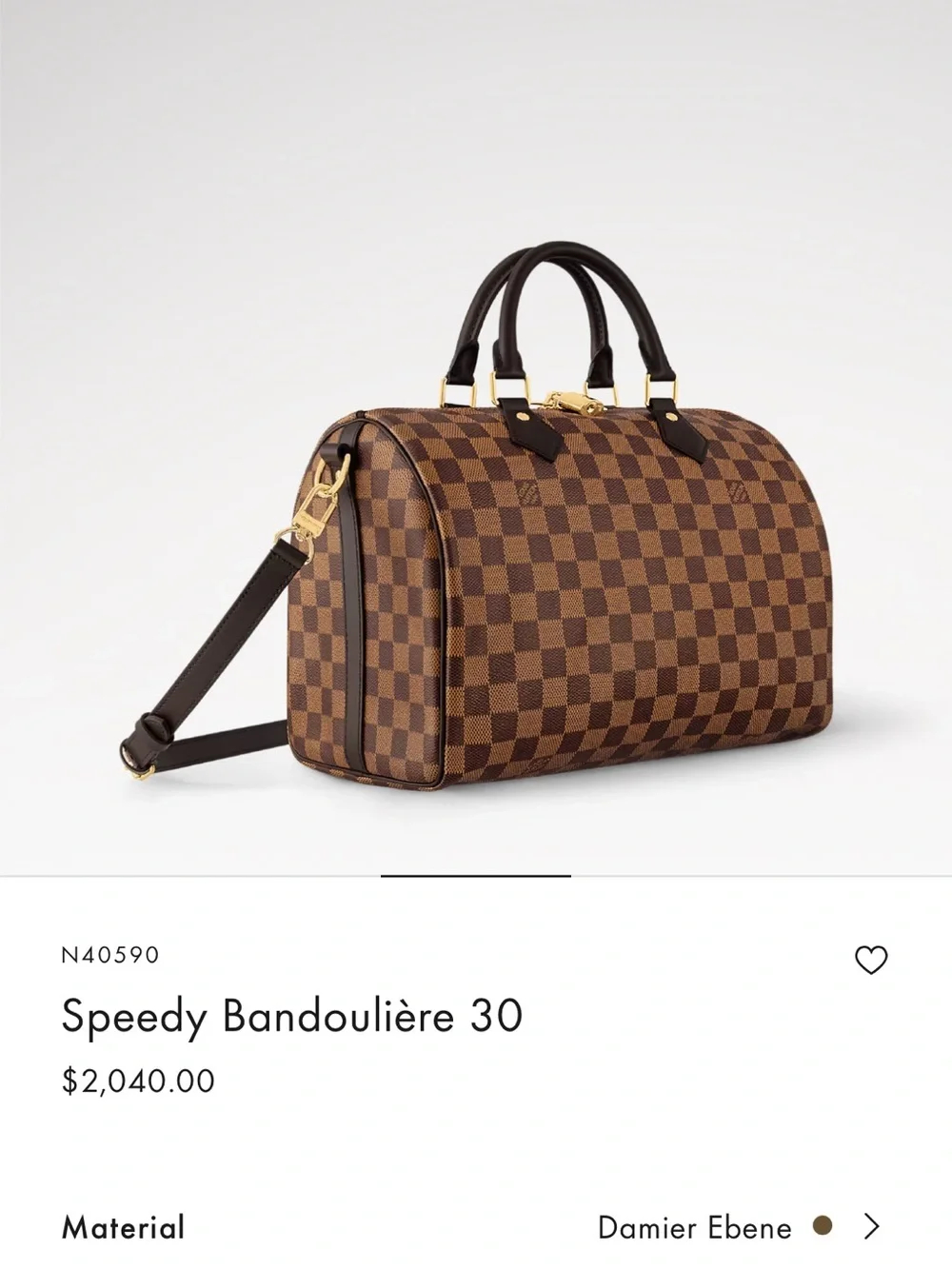 Louis Vuitton Speedy Bandoulière 30 Damier Ebene